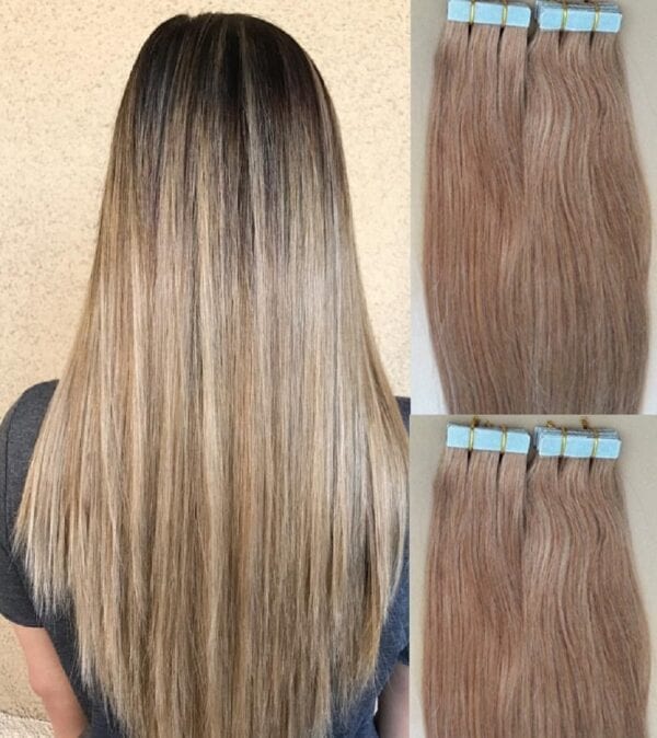 18", 20" 100grs, 40pcs, 100% Human Tape In Hair Extensions #18 Dark Blonde - Image 2