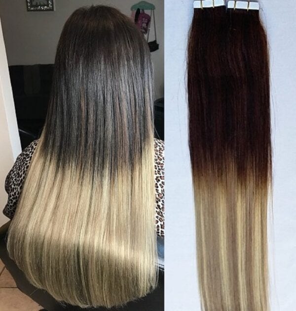 18", 20" 100grs, 40pcs, Ombre BALAYAGE 100% Human Tape In Hair Extensions #T2-18/613 - Image 2