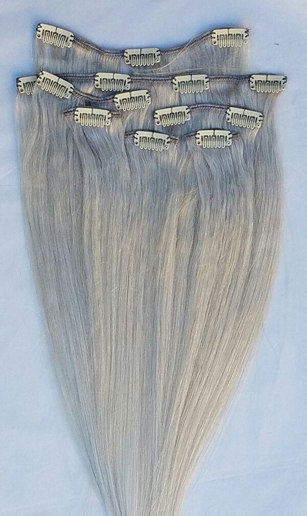 18",20",24" 100% Clip in Human Hair Extensions 7Pcs,14 clips #Light Ash Blonde (Without Gold or Silver Tint) - Image 4