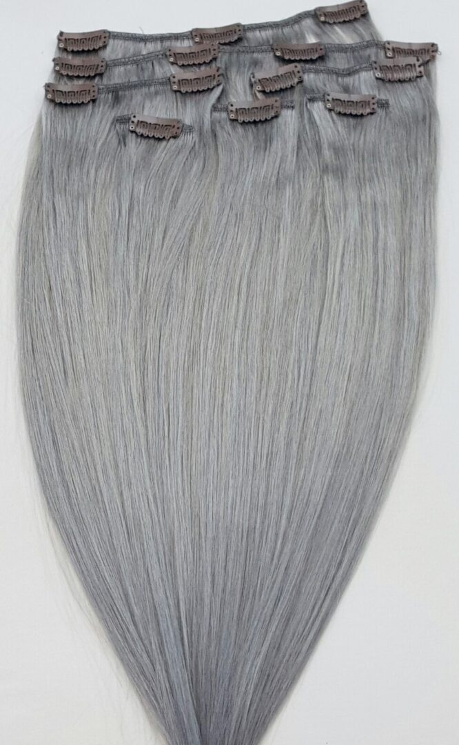 human hair extensions gray