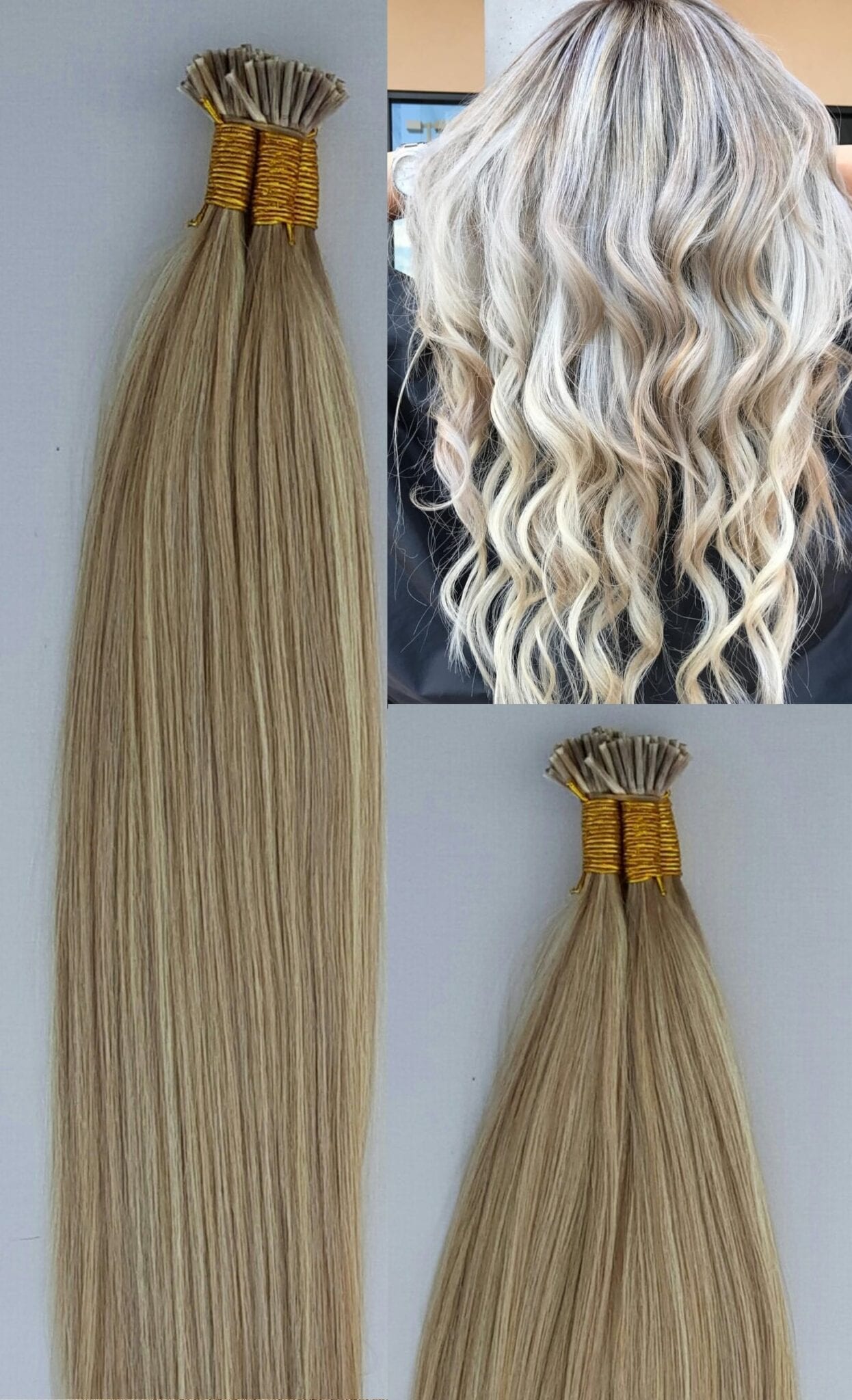 1822 Highlighted 100 Grams125 Strands I Tip Stick Tip Beaded Fusion Pre Bonded Remy Human 