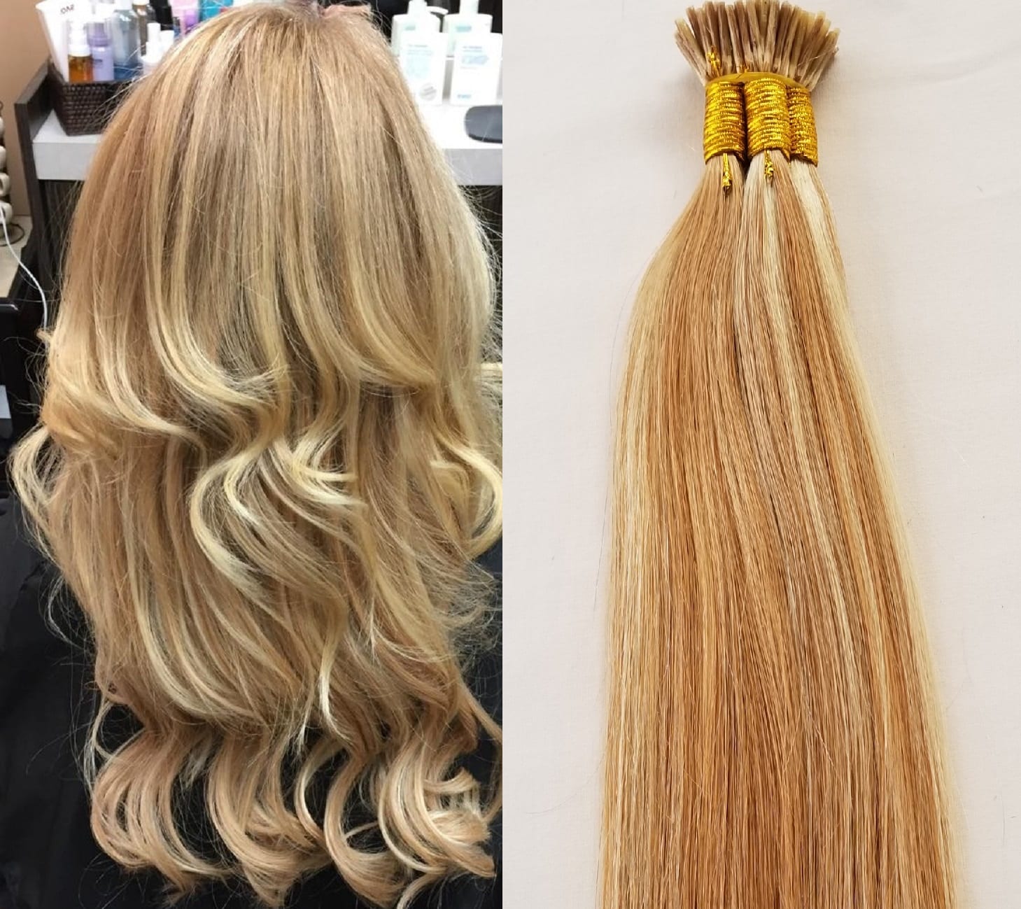 18",22" Highlighted 100 grams,125 strands ,I Tip (Stick Tip) Beaded Fusion  Pre Bonded Remy Human Hair Extensions #27/613 - Hair Faux You