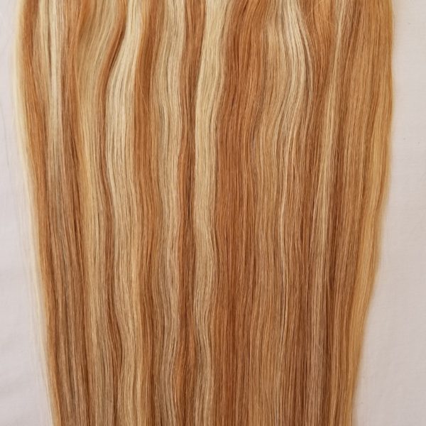 18 20 100 Highlighted Human Hair Extensions Halo Style One 18 20 100 Highlighted Human Hair Extensions Halo Style One Piece With An Adjule Invisible Wire Fishing String 27 613 Strawberry Blonde Mixed