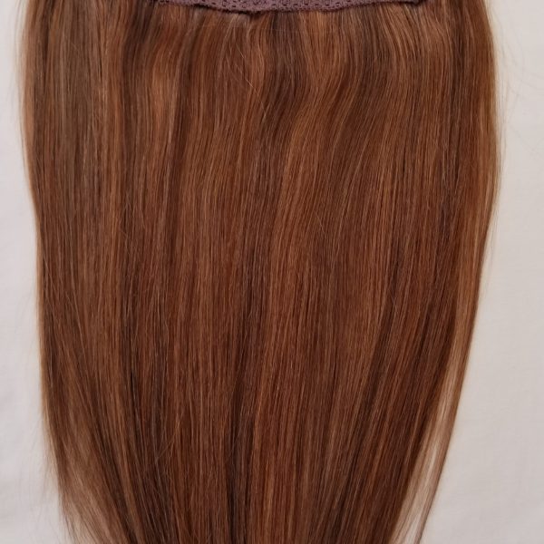 18 20 100 Highlighted Human Hair Extensions Halo Style One 18 20 100 Highlighted Human Hair Extensions Halo Style One Piece With An Adjule Invisible Wire Fishing String 4 30 Dark Brown Mixed