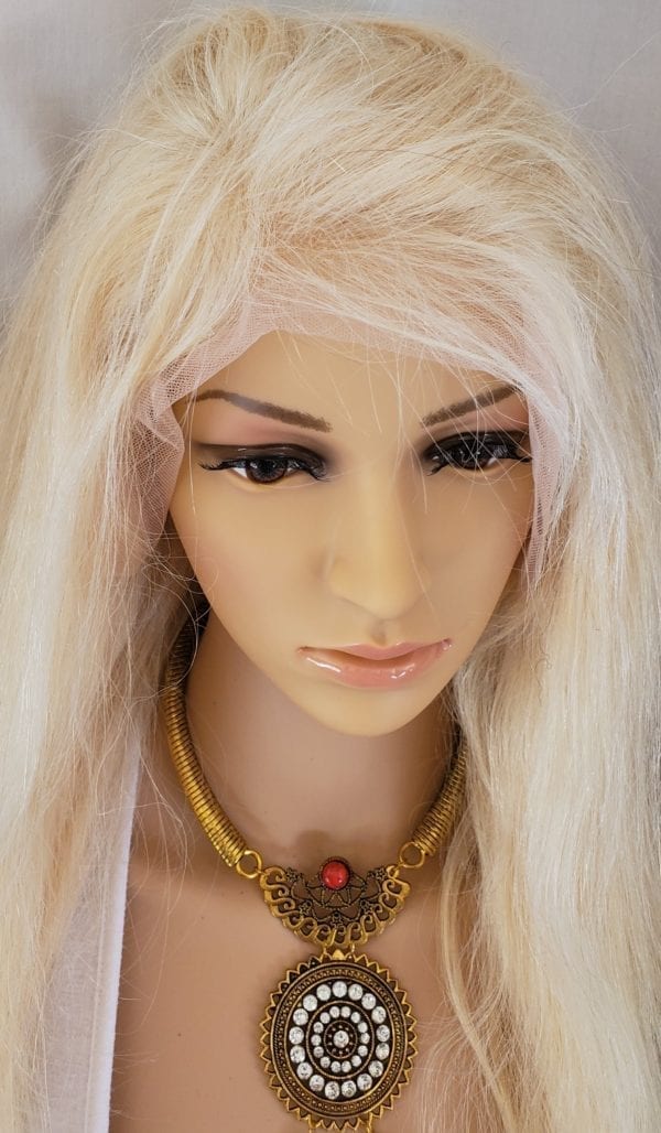 18", 20" Lace Front (13”x 4”) 100% Brazilian Human Hair Wigs # 613 Platinum Blonde - Image 3