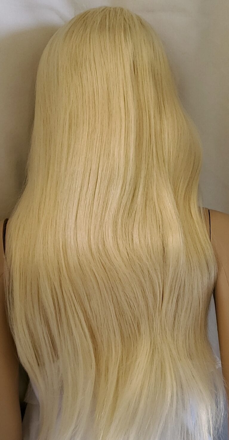 18", 20" Lace Front (13”x 4”) 100% Brazilian Human Hair Wigs # 613 Platinum Blonde - Image 9