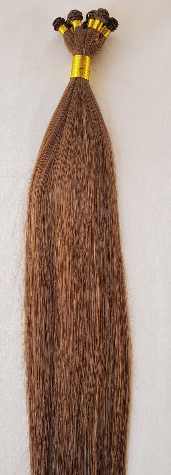 18", 20", 22" Hand-Tied Weft Hair, 100 grams,100% Human Remy Hair Extensions #6 Chestnut Brown - Image 4