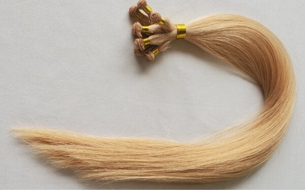 18", 20", 22" Hand-Tied Weft Hair, 100 grams,100% Human Remy Hair Extensions #27 Strawberry Blonde - Image 5