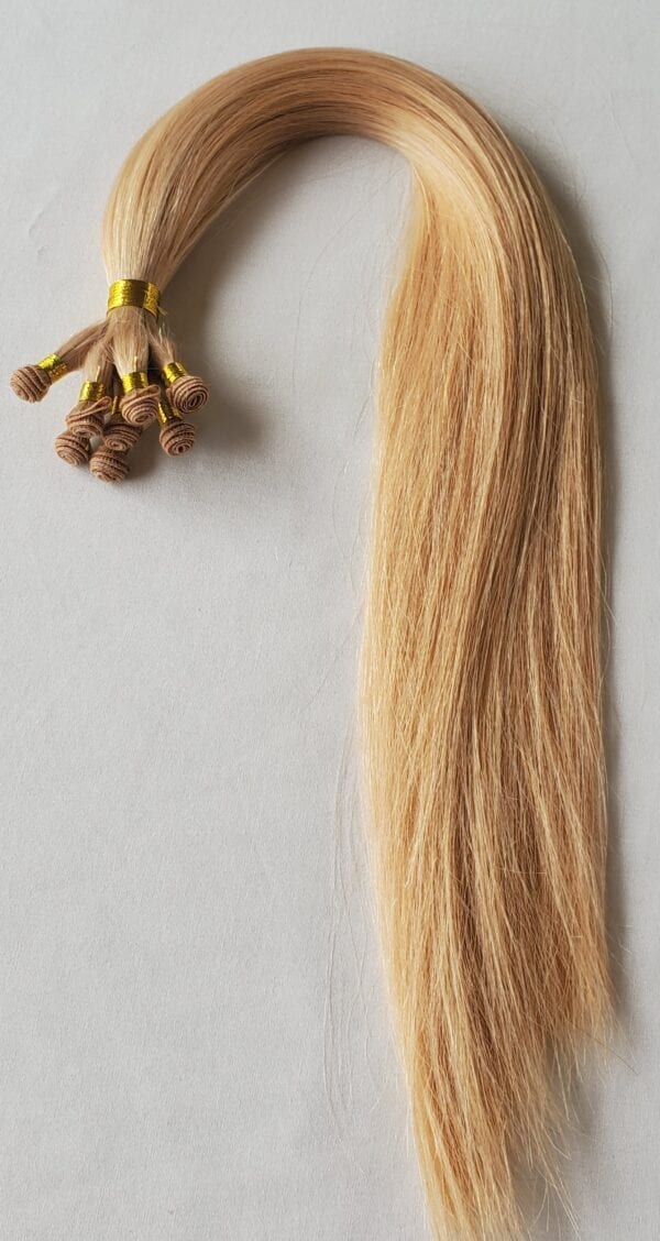 18", 20", 22" Hand-Tied Weft Hair, 100 grams,100% Human Remy Hair Extensions #27 Strawberry Blonde - Image 7