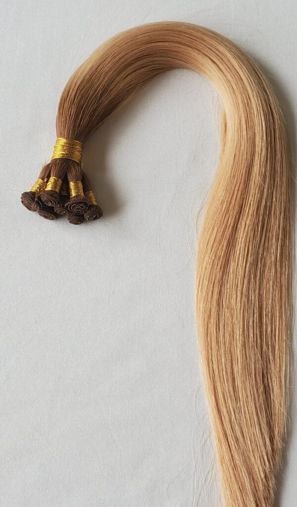 18", 20", 22" Rooted Hand-Tied Weft Hair, 100 grams,100% Human Remy Ombre Balayage Hair Extensions #T5-12/16 - Image 4