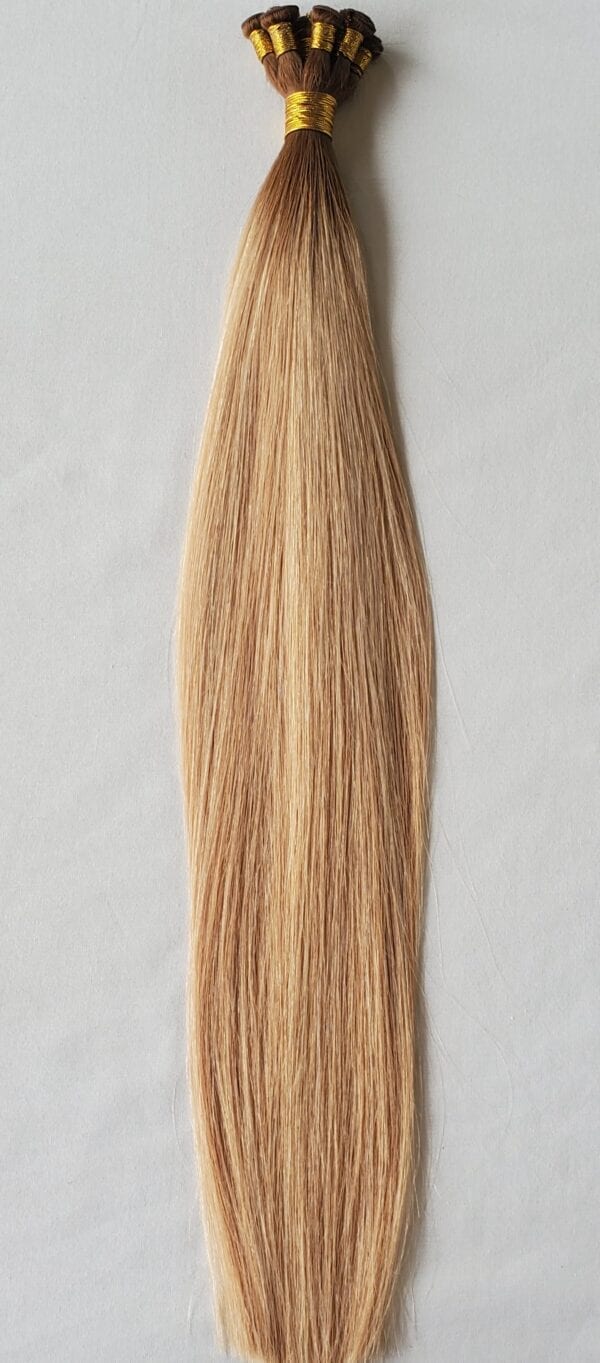 18", 20", 22" Rooted Hand-Tied Weft Hair, 100 grams,100% Human Remy Ombre Balayage Hair Extensions #T5-12/16 - Image 11