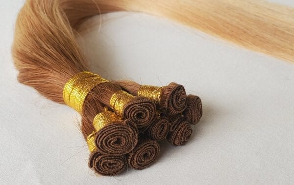 18", 20", 22" Rooted Hand-Tied Weft Hair, 100 grams,100% Human Remy Ombre Balayage Hair Extensions #T5-12/16 - Image 9