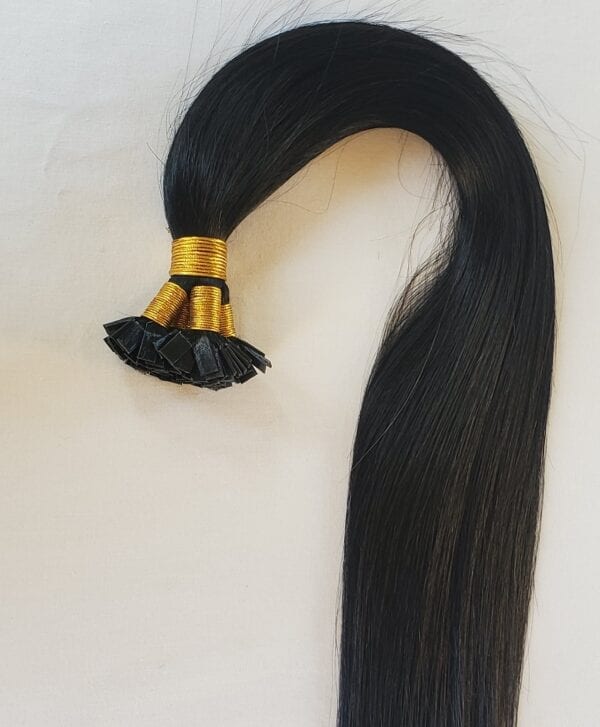 18",22" 100 grams,100 strands ,Flat Tip Fusion Keratin Pre Bonded Remy Human Hair Extensions #1 Jet Black - Image 7