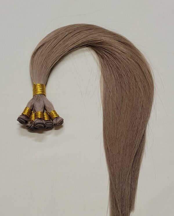 18", 20", 22" Hand-Tied Weft Hair, 100 grams,100% Human Remy Hair Extensions #17 Dark Ash Blonde - Image 7