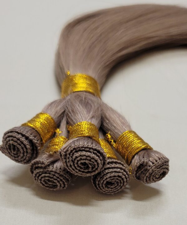 18", 20", 22" Hand-Tied Weft Hair, 100 grams,100% Human Remy Hair Extensions #17 Dark Ash Blonde - Image 8