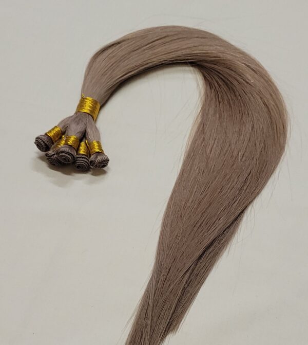 18", 20", 22" Hand-Tied Weft Hair, 100 grams,100% Human Remy Hair Extensions #17 Dark Ash Blonde - Image 4