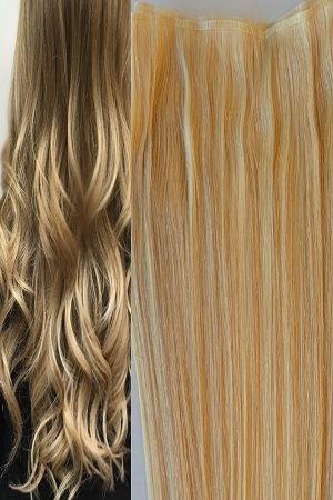 Blonde Human Hair Extensions With Platinum Blonde Highlights