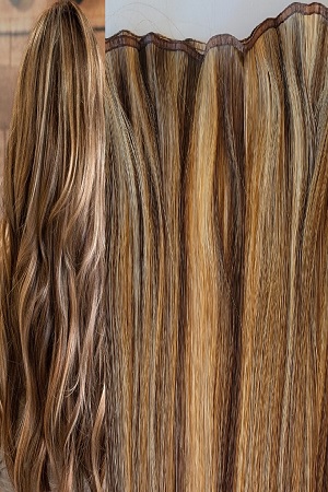 Mixed Brown and Dark Blonde Human Hair Extensions