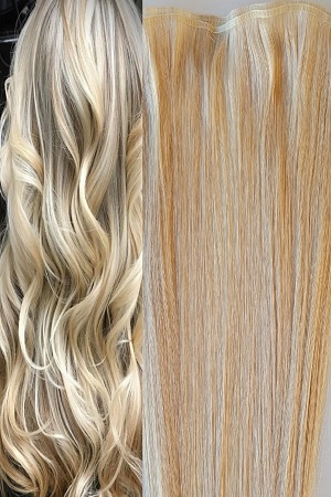 Golden Platinum Blonde Human Hair Extensions