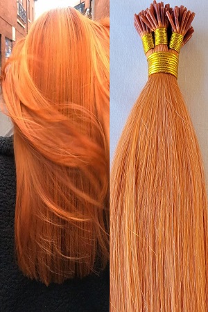 Orange Human Hair Extensions