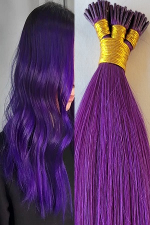 Purple Human Hair Extensions