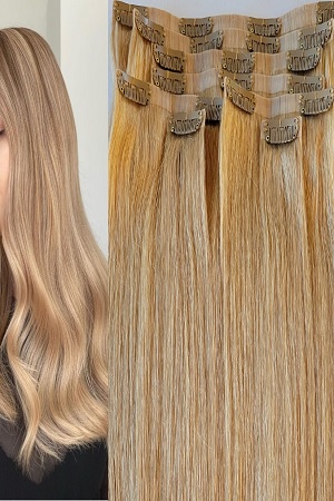 Strawberry and Platinum Blonde Human Hair Extensions