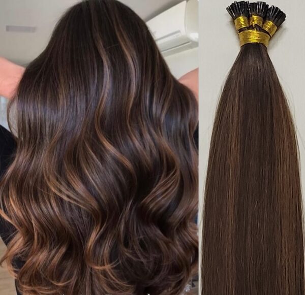 18″,22″ Ombre Balayage 100 grams,125 strands ,I Tip (Stick Tip) Beaded Fusion Pre Bonded Remy Human Hair Extensions #B2/6 - Image 2