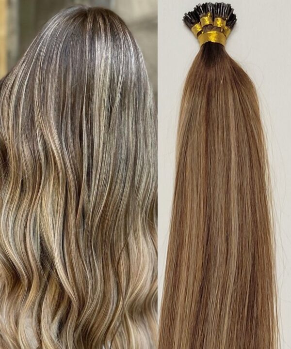 18″,22″ Ombre Balayage 100 grams,125 strands ,I Tip (Stick Tip) Beaded Fusion Pre Bonded Remy Human Hair Extensions #B4/20 - Image 2