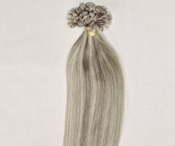 20″ 100 grams,150 strands ,100% Human V-Light Bonded Hair Extensions #18/613 Dark Blonde mixed with Platinum Blonde - Image 6