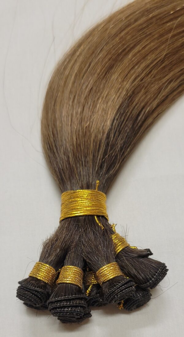 20" Rooted Hand-Tied Weft Hair, 100 grams,100% Human Remy Ombre Balayage Hair Extensions #T2-4/6 - Image 8