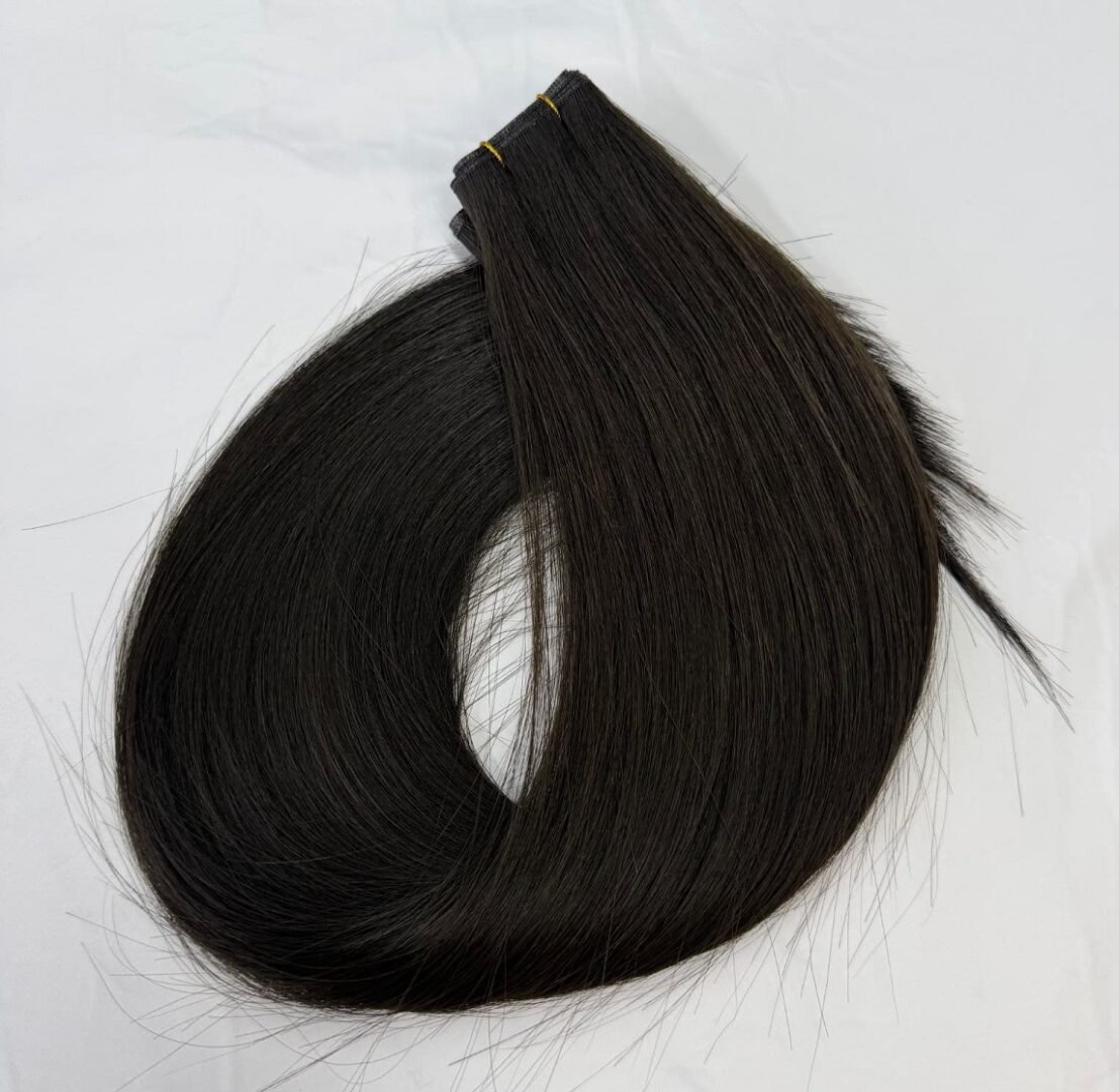 18″, 22″ Genius Wefts, 50g,100% Human Remy Hair Extensions #1B Off Black - Image 3