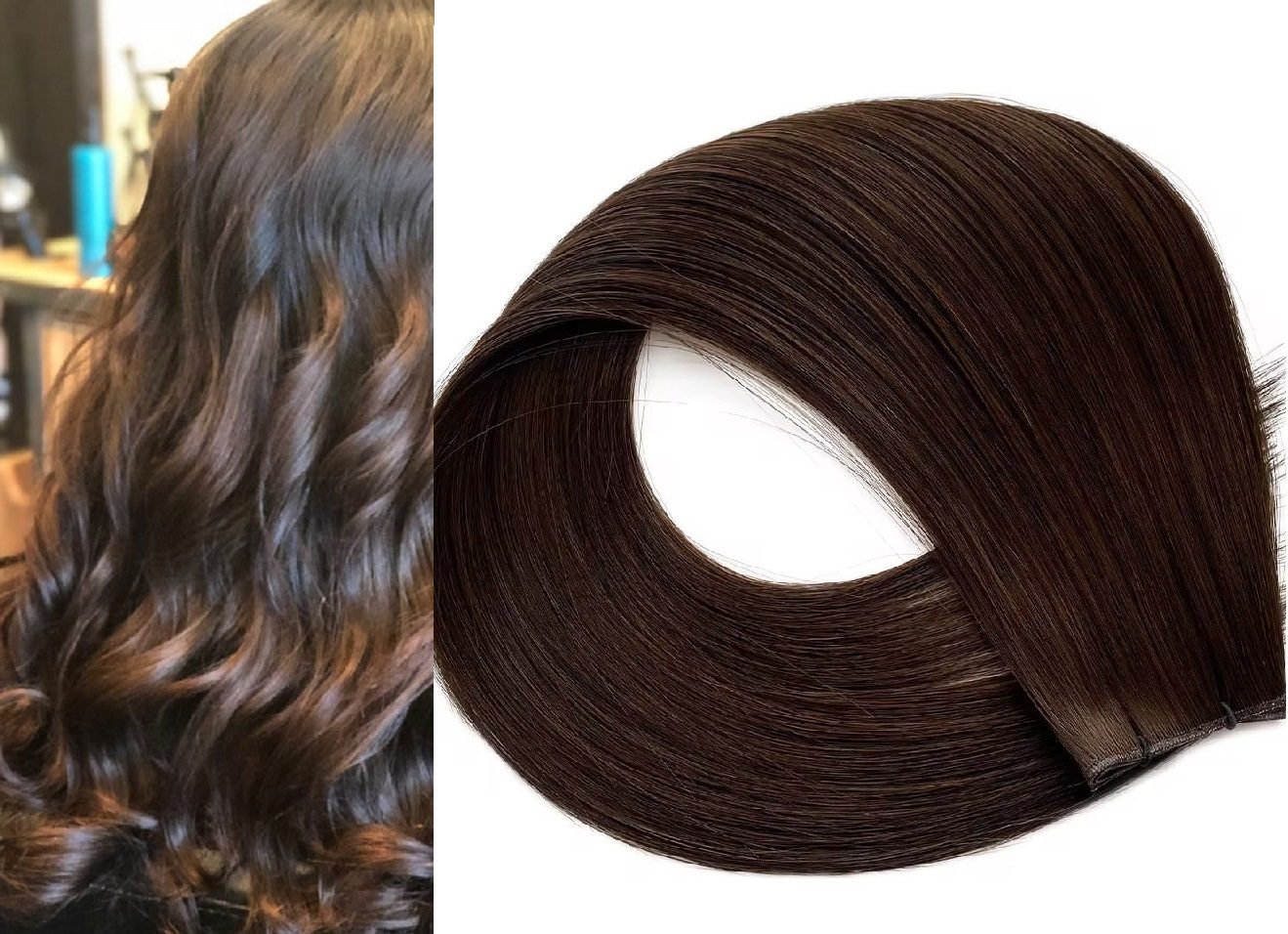 18″, 22″ Genius Wefts, 50g,100% Human Remy Hair Extensions #3 Medium Dark Brown - Image 2