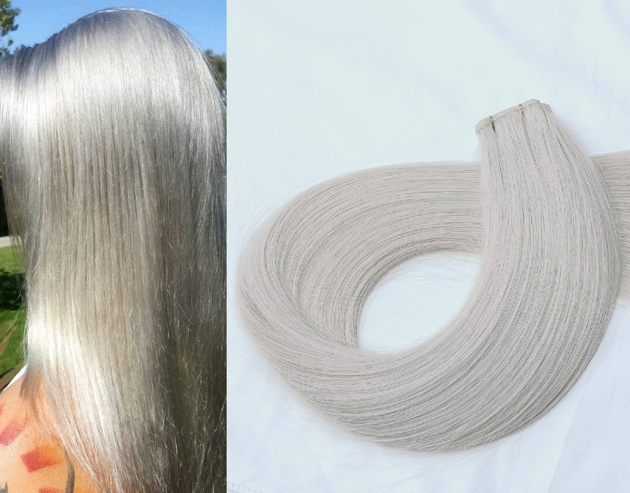 18″, 22″ Genius Wefts, 50g,100% Human Remy Hair Extensions #Light Ash Blonde - Image 2